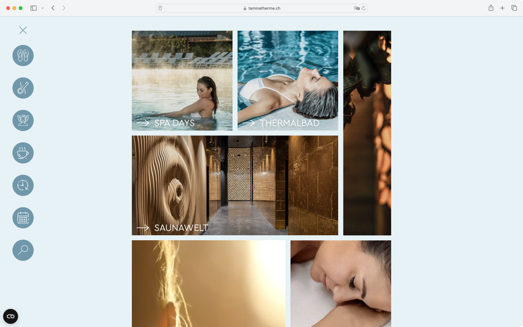 Screenshot Angebote Tamina Therme