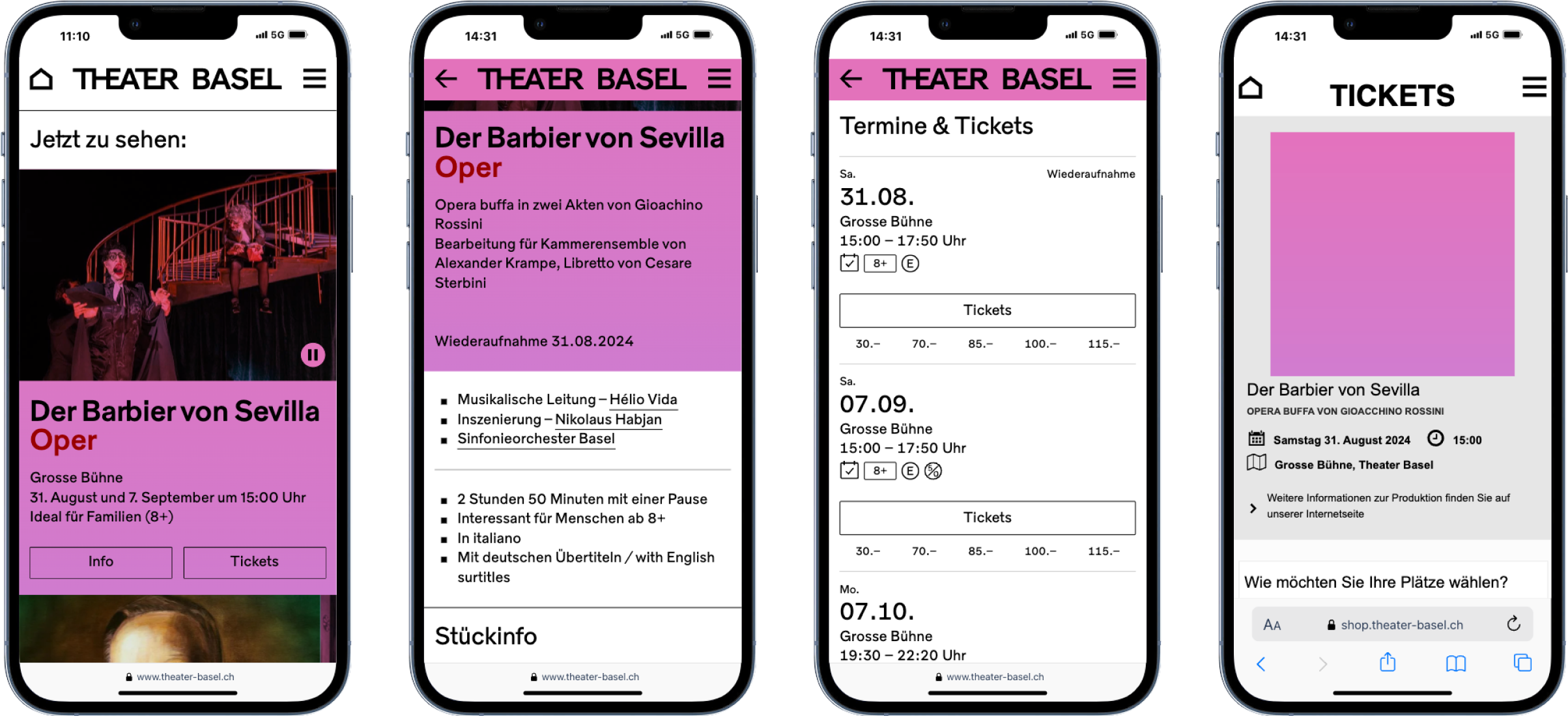 Screenshot Tickets Theater Basel